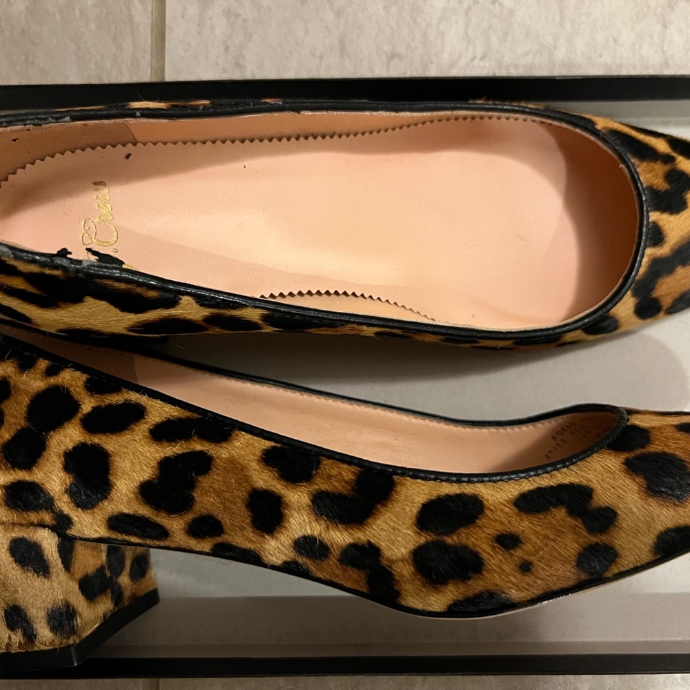 J. Crew Haircalf Leopard Print Heels